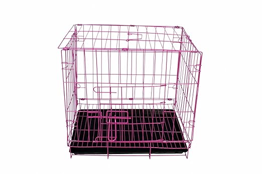 Sri Puppy Small Pet Cage with Removable Tray, Pink (28-inch)