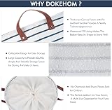 DOKEHOM 20-Inch Freestanding Laundry Basket with Lid Blue Stripe Large view 5