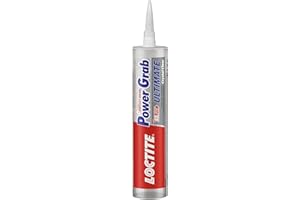 Loctite Power Grab Ultimate Crystal Clear Construction Adhesive, 9 fl oz Cartridge, 1 Pack - Versatile Construction Glue for Cement, Tile, Wall & More