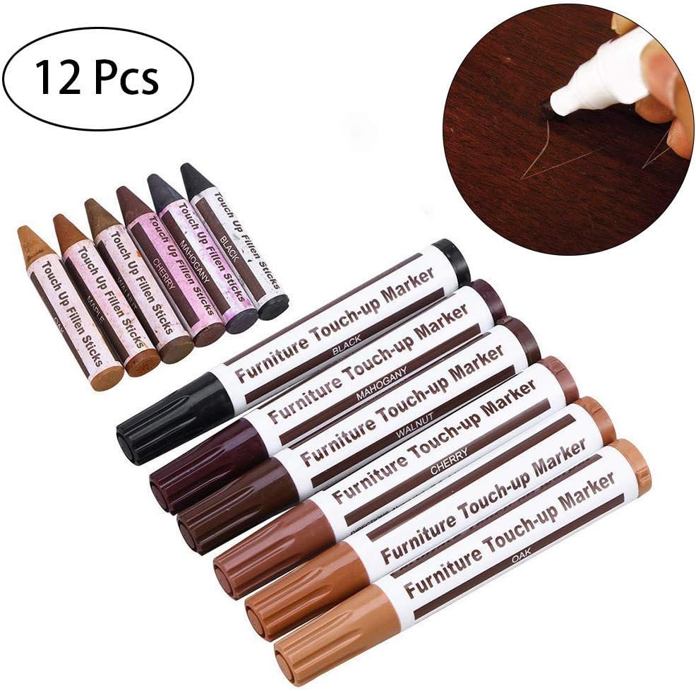 12Pc Furniture Repair Markers Pens Byste Wood Floor Repair Markers and