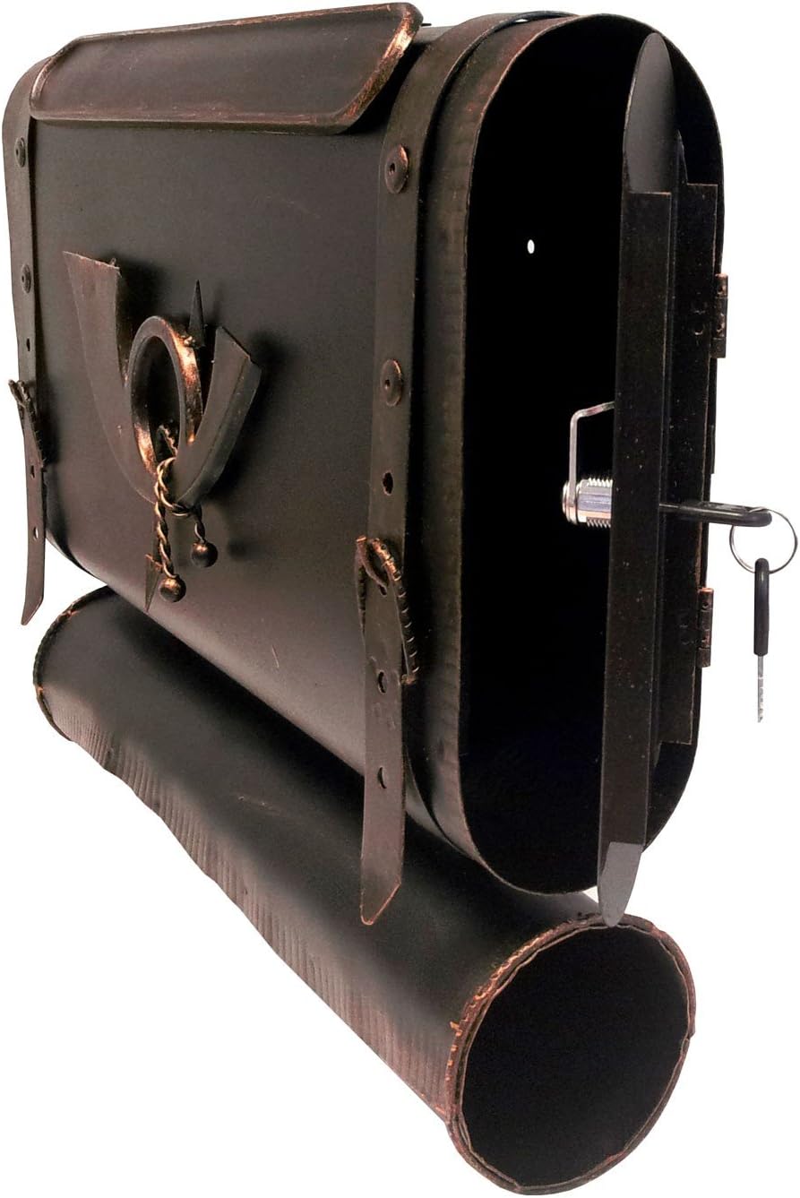 Nostalgie Antik-Look Wandbriefkasten Metall Postkasten Briefkasten mit Zeitungsfach - Bronze