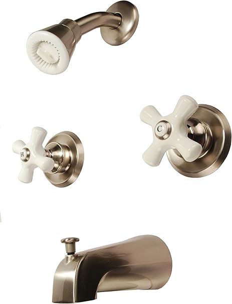 8 Two Handle Tub And Shower Faucets Satin Nickel Finish