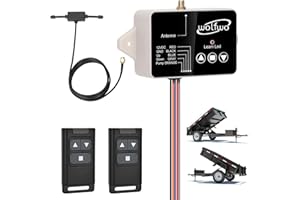 wolfwo Dump Trailer Wireless Remote Controller, for 3-Wire/4-Wire 12V Hydraulic Dump Trailer. 100 Ft. Signal Distance, Safe and Efficient, Easy Installation, with 2 Wireless Remote Controls