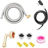 Solimeta Universal Dishwasher Installation Kit with 6 ft Stainless Steel Hose and Power Cord