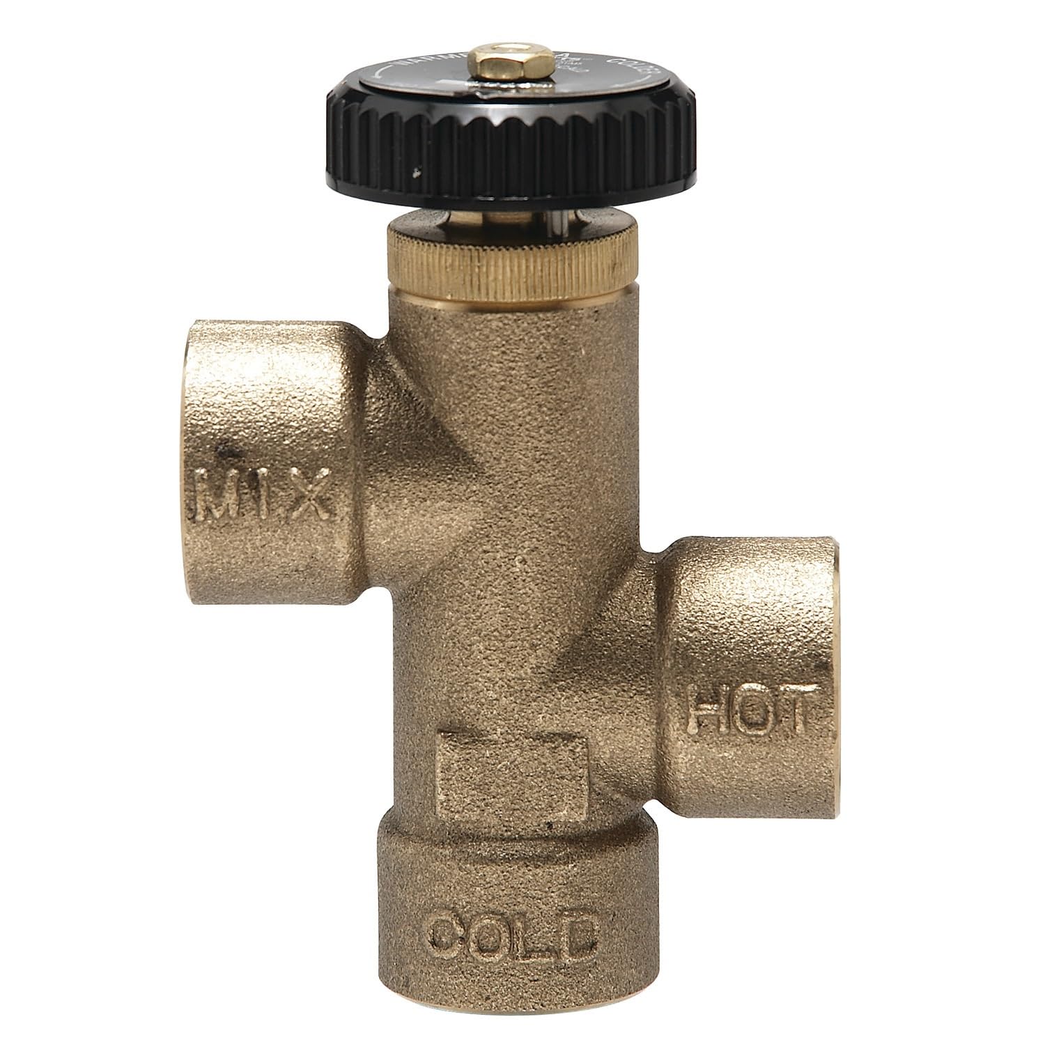 Photo 1 of Watts LF70A Brass Hot Water Extender Mixing Valve, 3/4 Inch, Solder End Connections, Stainless Steel Springs and Dial Adjustment Cap, Easy to Maintain, Remove and Replace