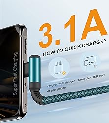 sweguard USB Type C Charger Cable Right Angle