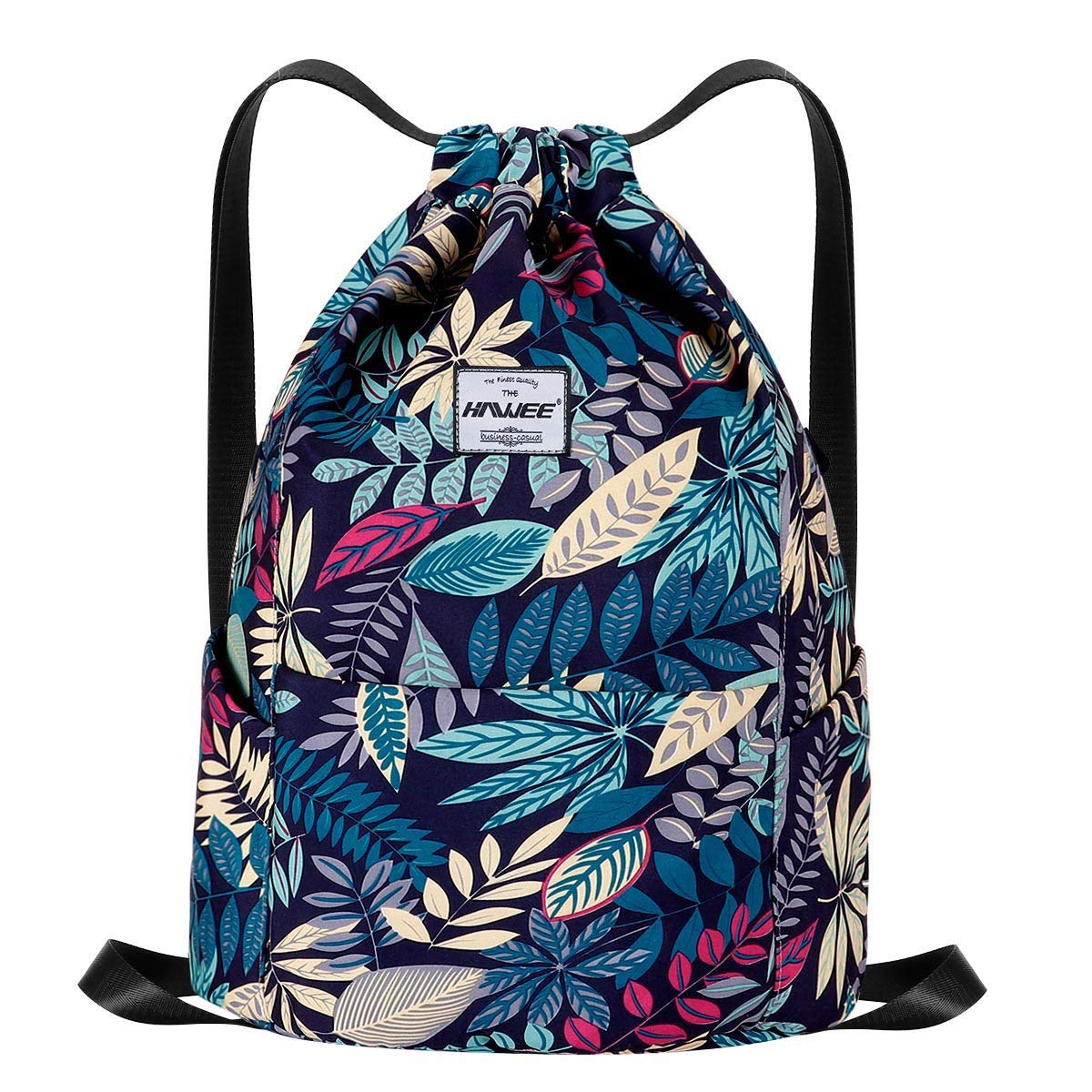 HAWEE Waterproof Drawstring Bags Backpack Large Gym Bag Drawstring Daypack Unisex for Women Men Daily Life Outdoor Casual Sport Yoga School Beach Swim — image 1