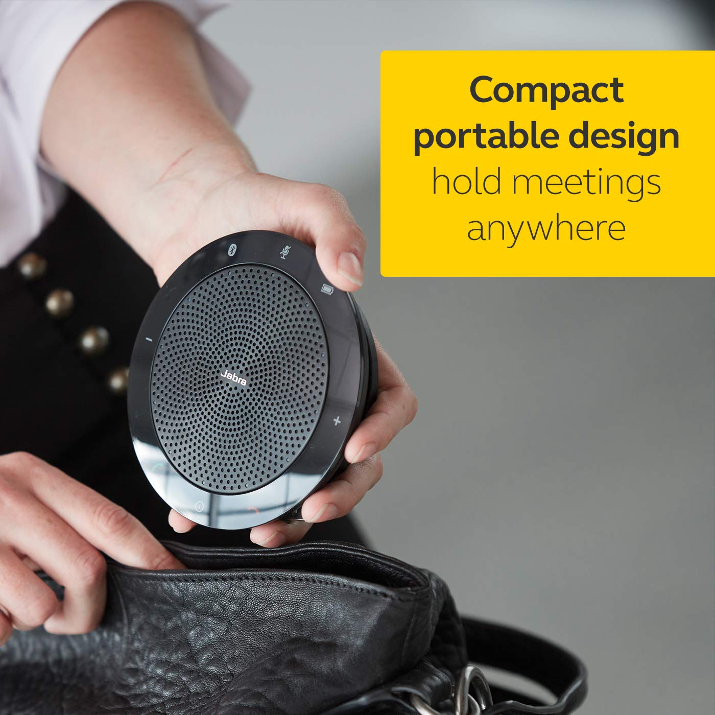 Jabra Speak 410 Corded Speakerphone for Softphones – Easy Setup, Portable USB Speaker for Holding Meetings Anywhere with Outstanding Sound Quality
