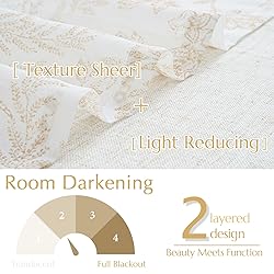 jinchan Sheer Valance for Window Floral Valance