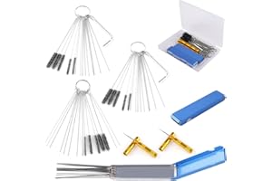 Tinoaly Carburetor Cleaner Kit, Torch Tip Cleaner Set with 15 Nylon Brushes 30 Cleaning Needles 2 Hex Wrench 2 Sharp Picks 26 Cleaning Wires Suitable for Auto Motorcycles & Small Engines