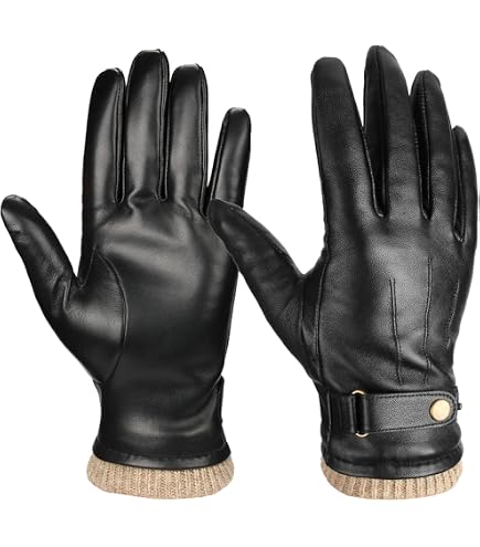 UGG Men's 3 Point Genuine Leather Gloves with Microfur Lining and