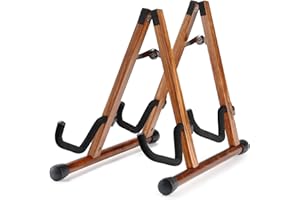 Musbeat Double Guitar Stand, A-Shape Dual Guitar Stand with Padded Foam, Multiple Instrument Rack for 2 Acoustic, Electric, Bass, Banjo, Mandolin, Wood Instrument Rack Floor for Home Studio Display