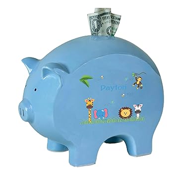 boy piggy bank personalized