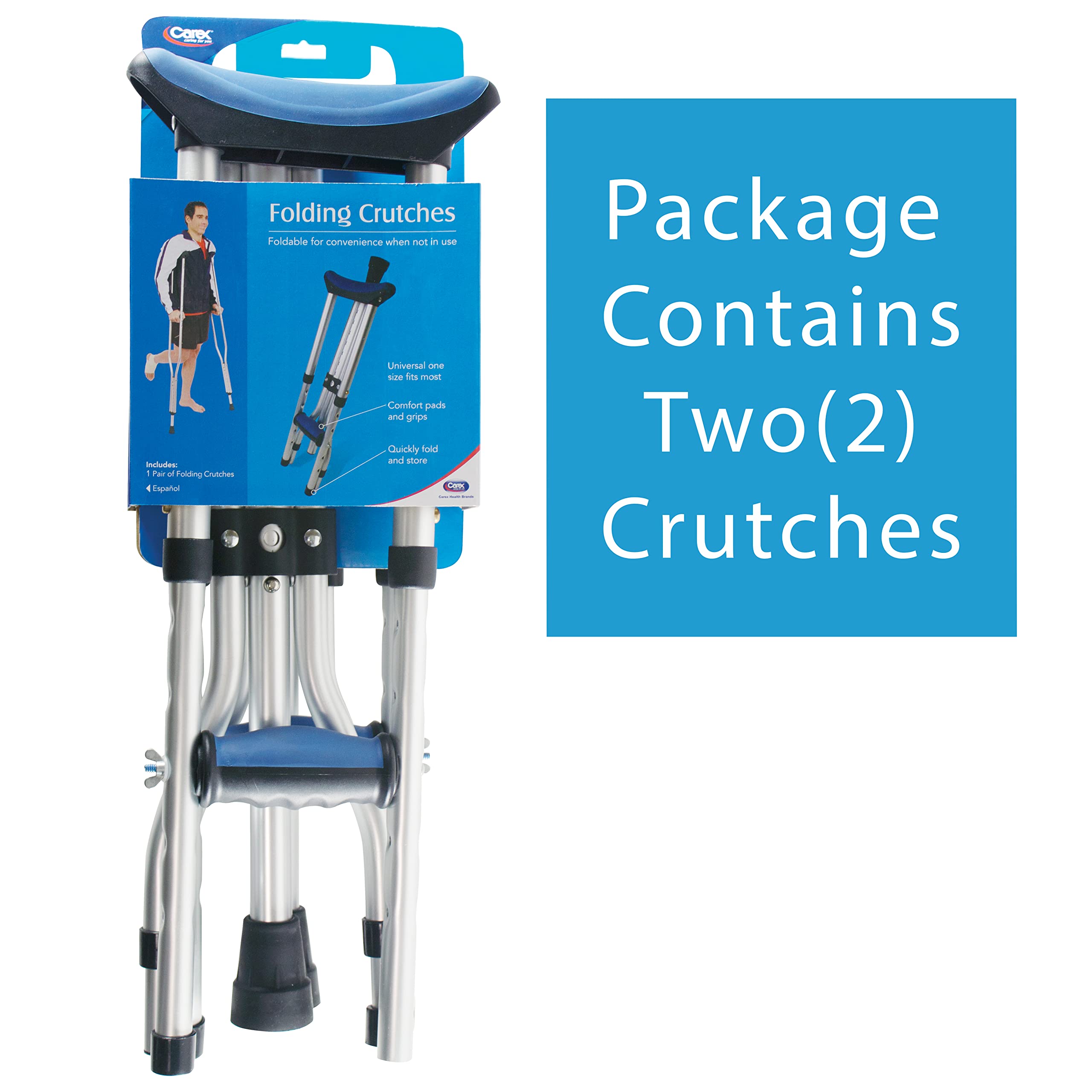 Carex Folding Aluminum Under Arm Crutches for Adults 4'11
