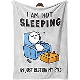 GoMelley Funny Gifts for Men, Dad, Husband, Valentines Day Anniversary Birthday Gifts for Him, Grandpa, Dad, Husband, Super Soft Flannel Throws Blanket for Napping, 60" x 50" (Gray)