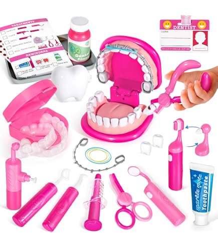 Melissa & Doug Kit Dentiste Super Smile – 26 Pièces, Fausses Dents Surdimensionnées, Instruments Réalistes, Cadeau Dès 3 Ans