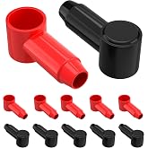 RVBOATPAT 12 Pack Silicone Battery Terminal Cover Terminal Protector Boot Fit for 1/0 AWG - 4/0 AWG Wire for Power Junction Block Battery Stud Solar Wiring (Large Size)