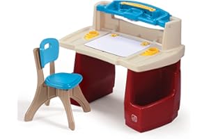Step2 Deluxe Art Master Desk, Kids Activity Table & Chair, Arts & Crafts Desk, Made of Durable Plastic, For Toddlers 3+ Years Old