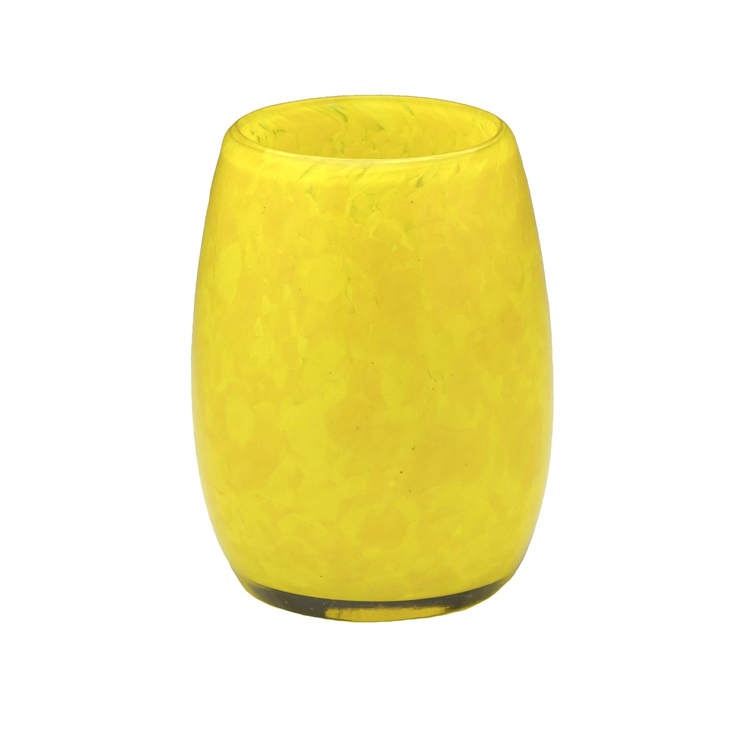Votive Candle Holder. Hand Blown Art Glass in Yellow