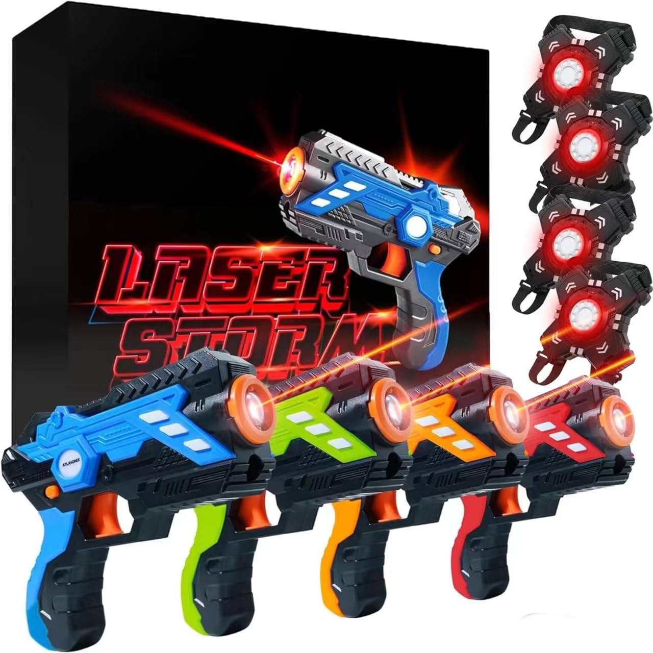 Laser Tag Game Set of 4 Guns and 4 Shields, Laser Gun, Laser Tag Guns Set of 4, Laser Tag for Boys Girls, Kids Laser Tag Set, Laser Tag Sets with Gun and Vest, There is a manual,screwdriver battle
