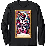 Hot Mama Tarot Card Skeleton Day of the Dead Sugar Skull Long Sleeve T-Shirt