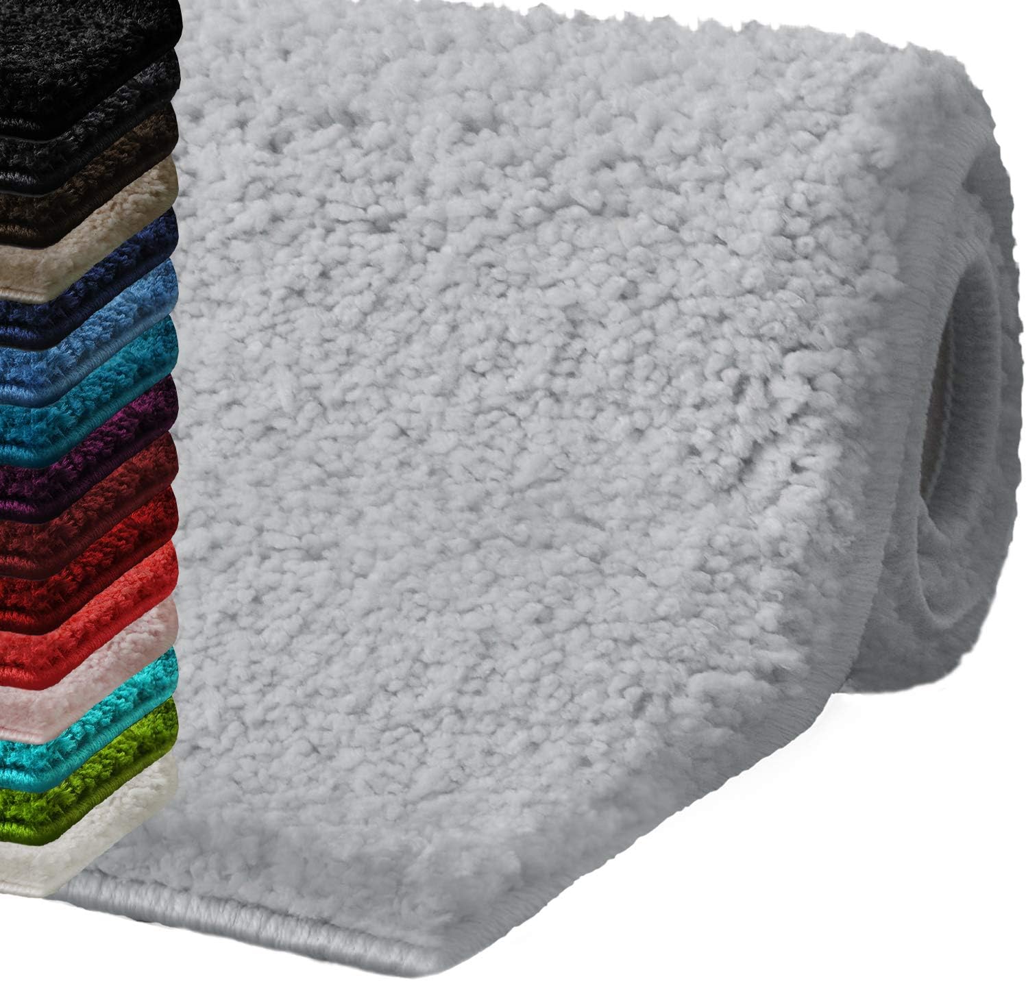 casa pura Bath Mats for Bathroom 30" x 45" Light Gray Bathroom Rug Ultra