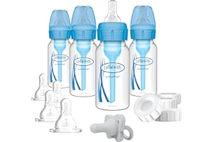 Dr. Brown's Options+ Slow Flow Preemie and Newborn Anti-Colic Bottle Set with 4oz Bottles and HappyPaci - Blue