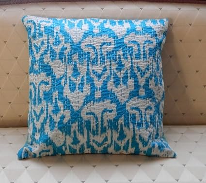 Amazon Com Pillow Covers Cases Ikat Pillow Covers Teal Blue 16x16