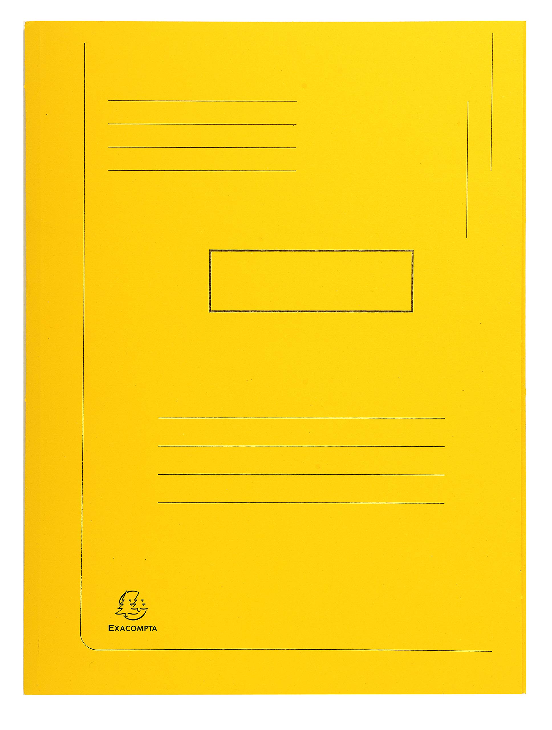 Exacompta - Ref 445009E - Forever Collection - 2-Flap Folder - 24 x 32cm in Size, Suitable for A4 Documents, Made from 290gsm Recycled Board, 2 Flaps to Secure Documents - Yellow (Pack of 50)