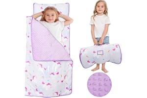 AISSLRO Largest Toddler Nap Mat with Pillow & Blanket, 55.1''x 23'' Soft Toddler Sleeping Mat Roll Up Portable Nap Mats for Preschool, Daycare Kids Nap Mat, Slumber Bags for Boys Girls