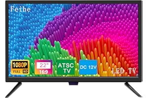 Feihe 22 Inch TV, FHD LED Flat Screen TV 1080p IPS Display w/Digital Dual Tuners ATSC/HDMI/VGA/AV/USB Suitable for Kitchen/RV/Caravan and Boat(2022 Model)
