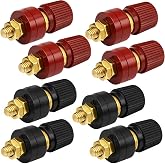 DIYhz 1/4" M6 100A Copper Binding Post Terminal Panel Mount for Battery Terminals, Car Electronics, Circuit Connection, Test Equipment, 8Pcs Red Black 4 Each