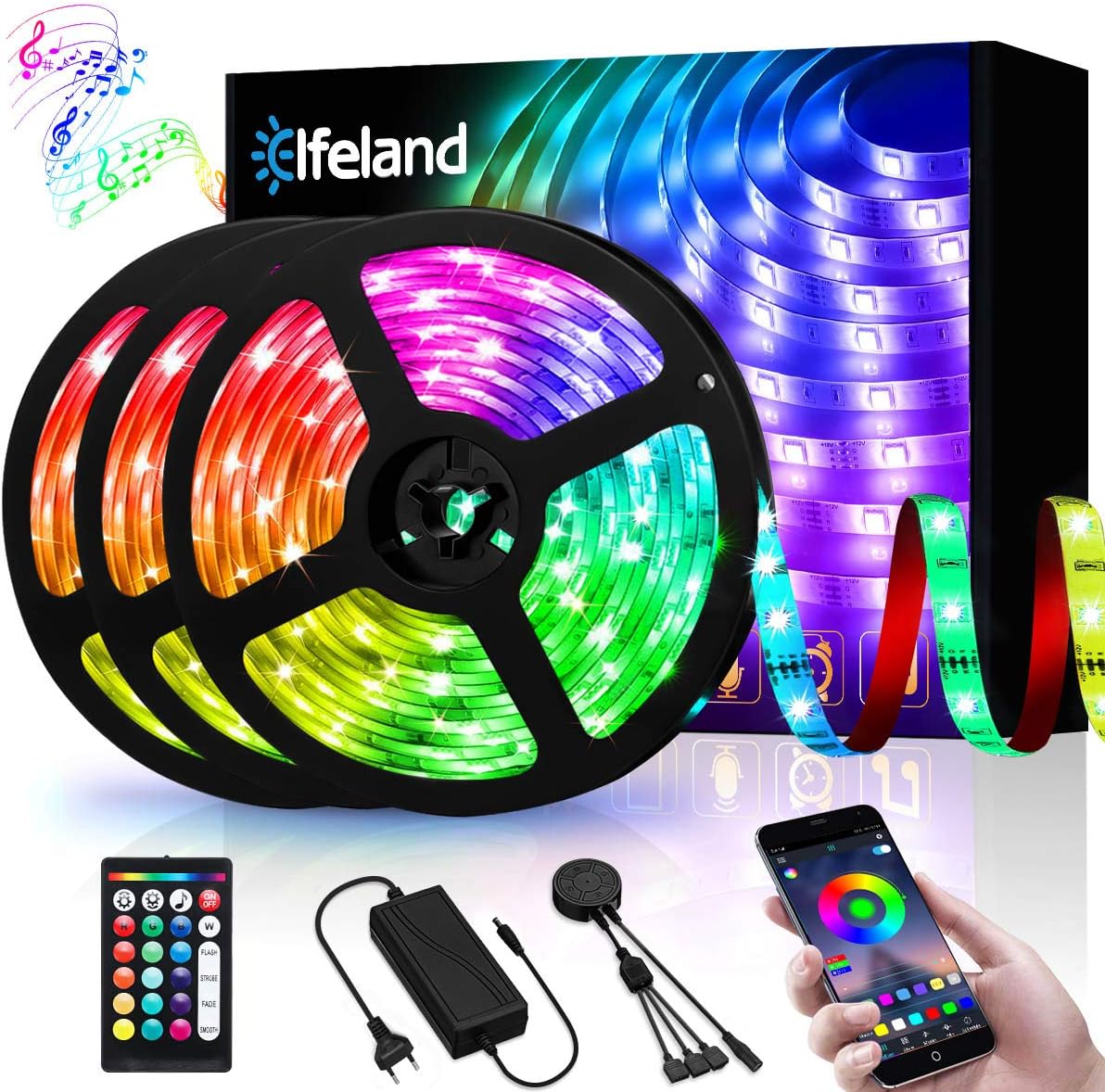 elfeland tiras led bluetooth 15m tira