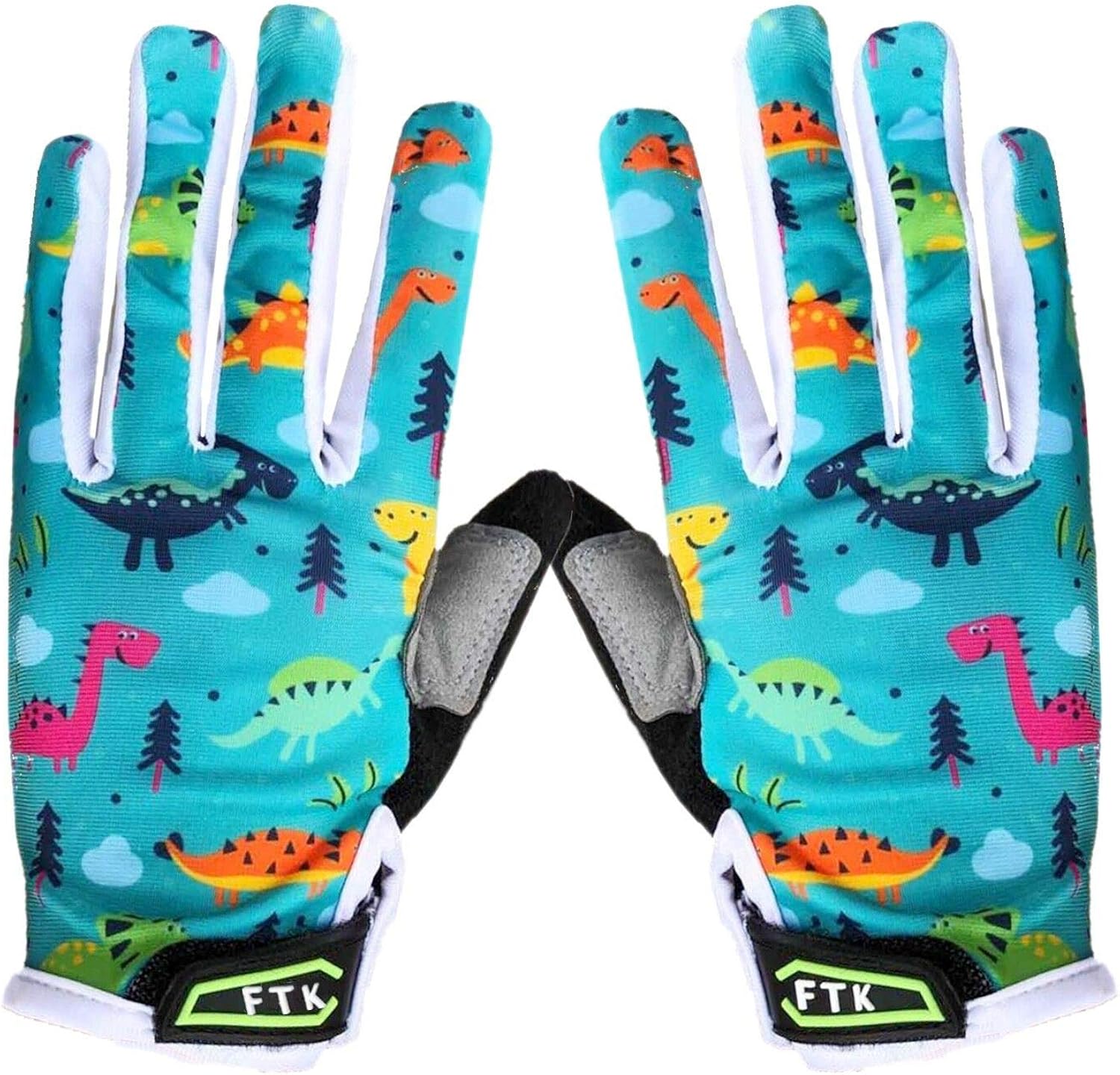 Kids Cycling Gloves Full Finger Gel Padded Anti Slip Value Pair, Bike