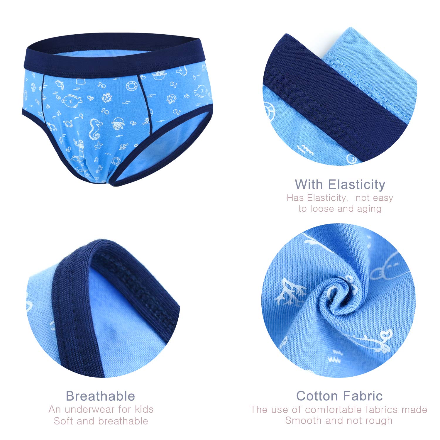 slaixiu Cotton Little Boys Briefs Cartoon Dinosaur Truck Kids Underwear 4-Pack (UWAA-No.1-120)