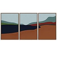 SIGNWIN 3 Piece Framed Canvas Wall Art Nordic Style Mountain Canvas Prints Home Artwork Decoration for Living Room,Bedroom - 16