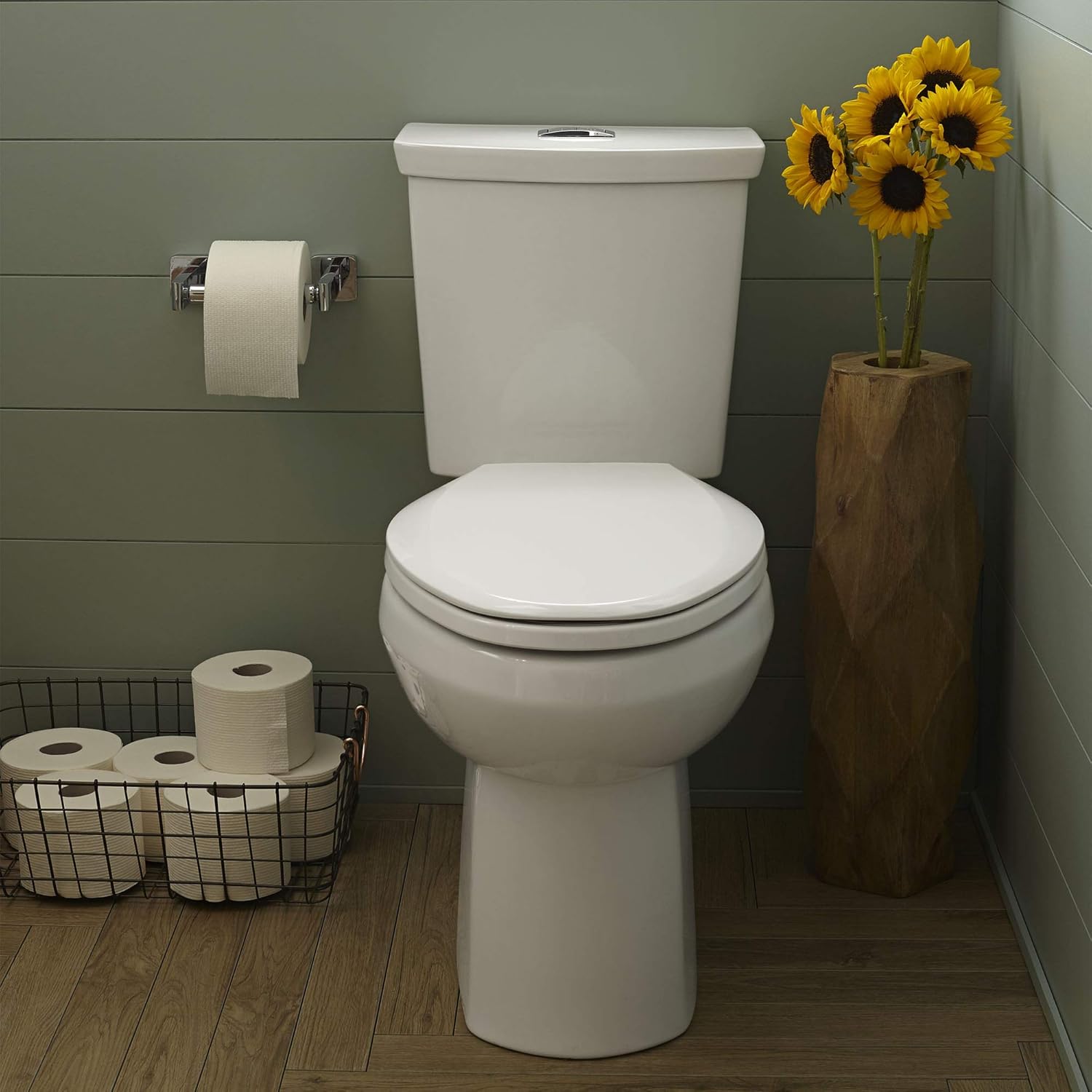 American Standard 2886218.020 H2Option Dual Flush Right Height Elongated Toilet 0.92/1.28 gpf, White - - 