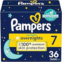 Pampers Overnight Diapers - Swaddlers Overnights - Size 7, 36 Count, Disposable Baby Diaper, Night Time Leak and Skin Protect