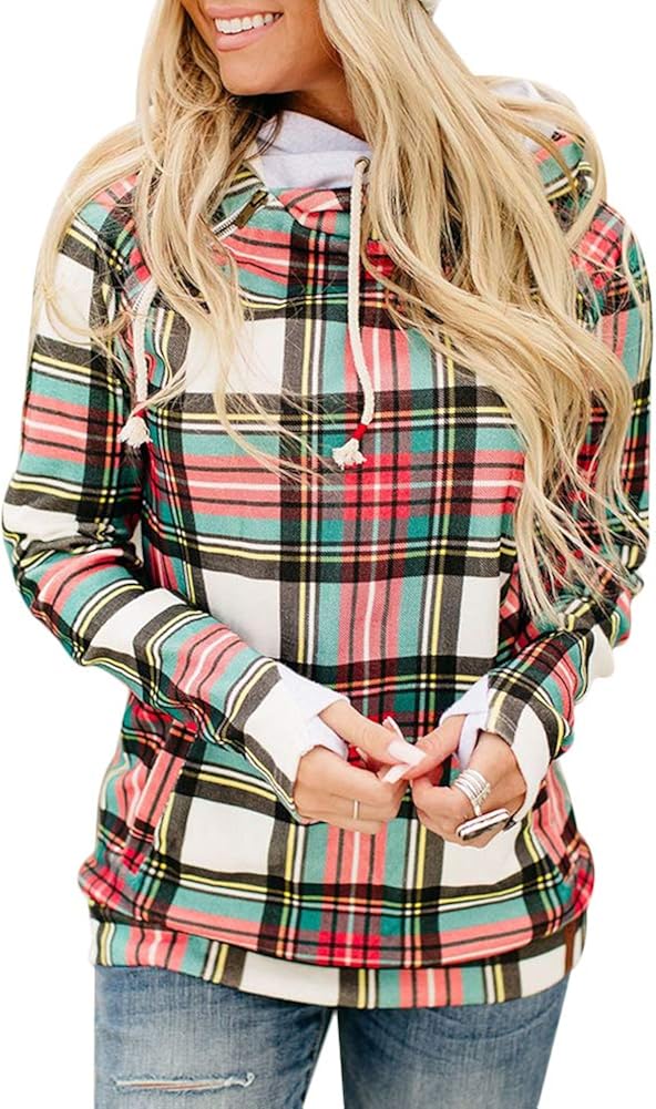Tartan drawstring hoodie Clearance