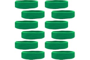12 Sweatbands Cotton Sports Headbands Terry Cloth Moisture Wicking Athletic Basketball Headband by Kenz Laurenz