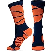 ChalkTalkSPORTS Elite Basketball Socks | Performance Mid Calf Socks with Ball | Youth & Adult | Men & Women | Multiple Colors