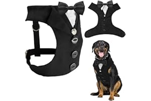 AVERYDAY Dog Tuxedo for Wedding Outfit, Dog Suit and Tie Costumes for Birthday, Halloween, Cosplay, Christmas Party, Pet Formal Wear with Bowtie, Tux for Medium Large Dogs, Bulldog, Labrador, Husky