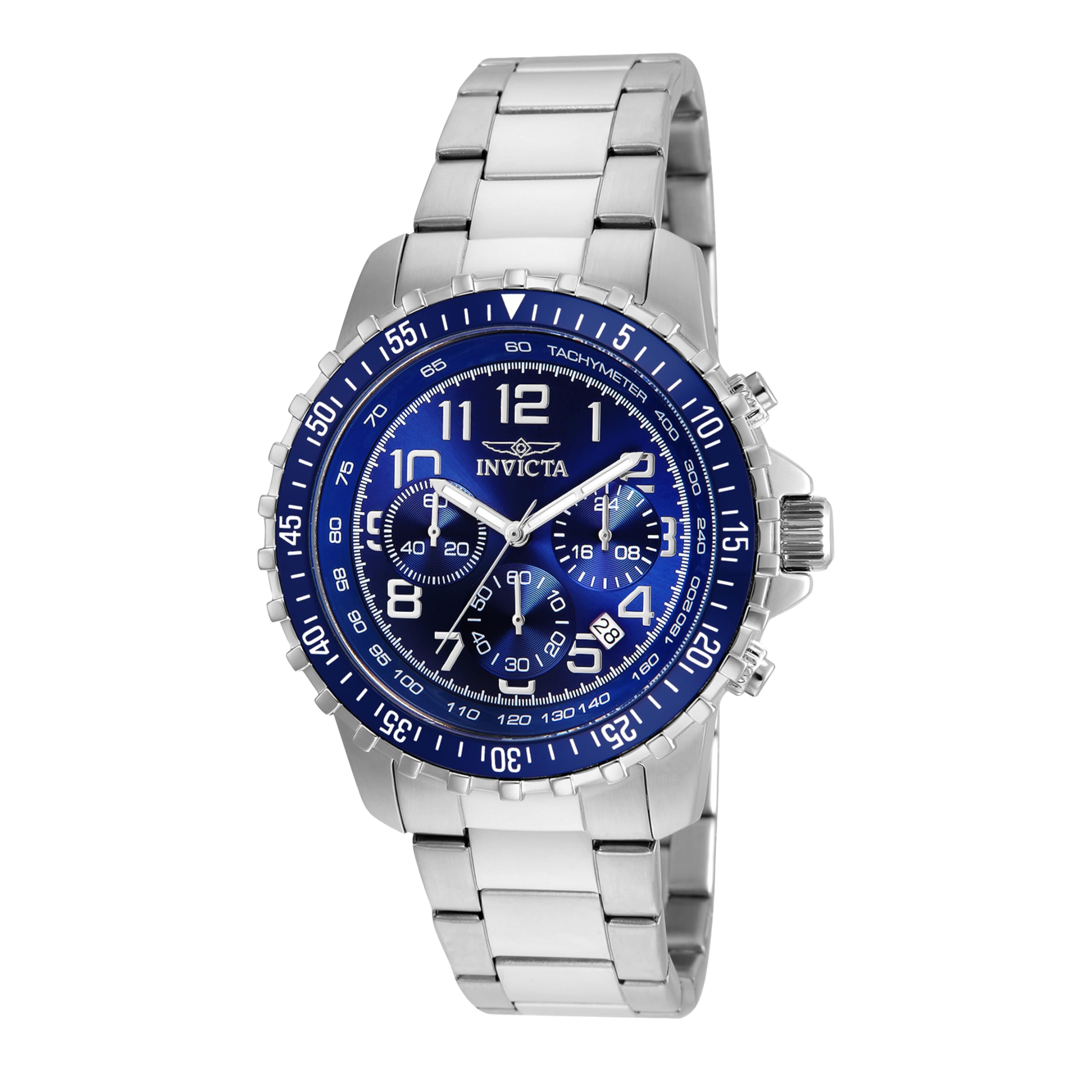 Reloj de cuarzo especial Invicta para hombre con correa de acero inoxidable, plateado (modelo: 6621)
