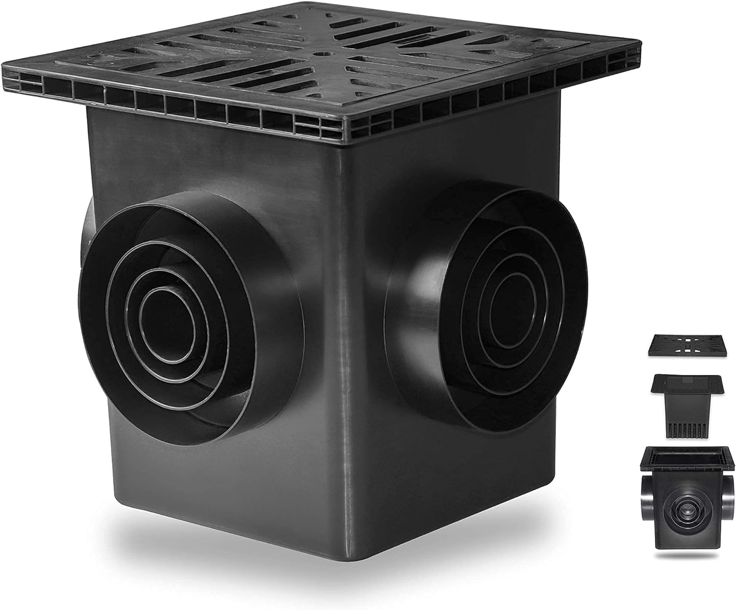 12"×12" Catch Basin Drainage Kit with Strainer Fit with 4 Different