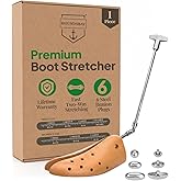 HOUNDSBAY Boot Stretcher - Adjustable Plastic &amp; Wooden Boot Expander | Boot Widener Stretcher for Men &amp; Women, Heavy Duty Leather Booth Stretcher &amp; Shoe Stretcher for Boots