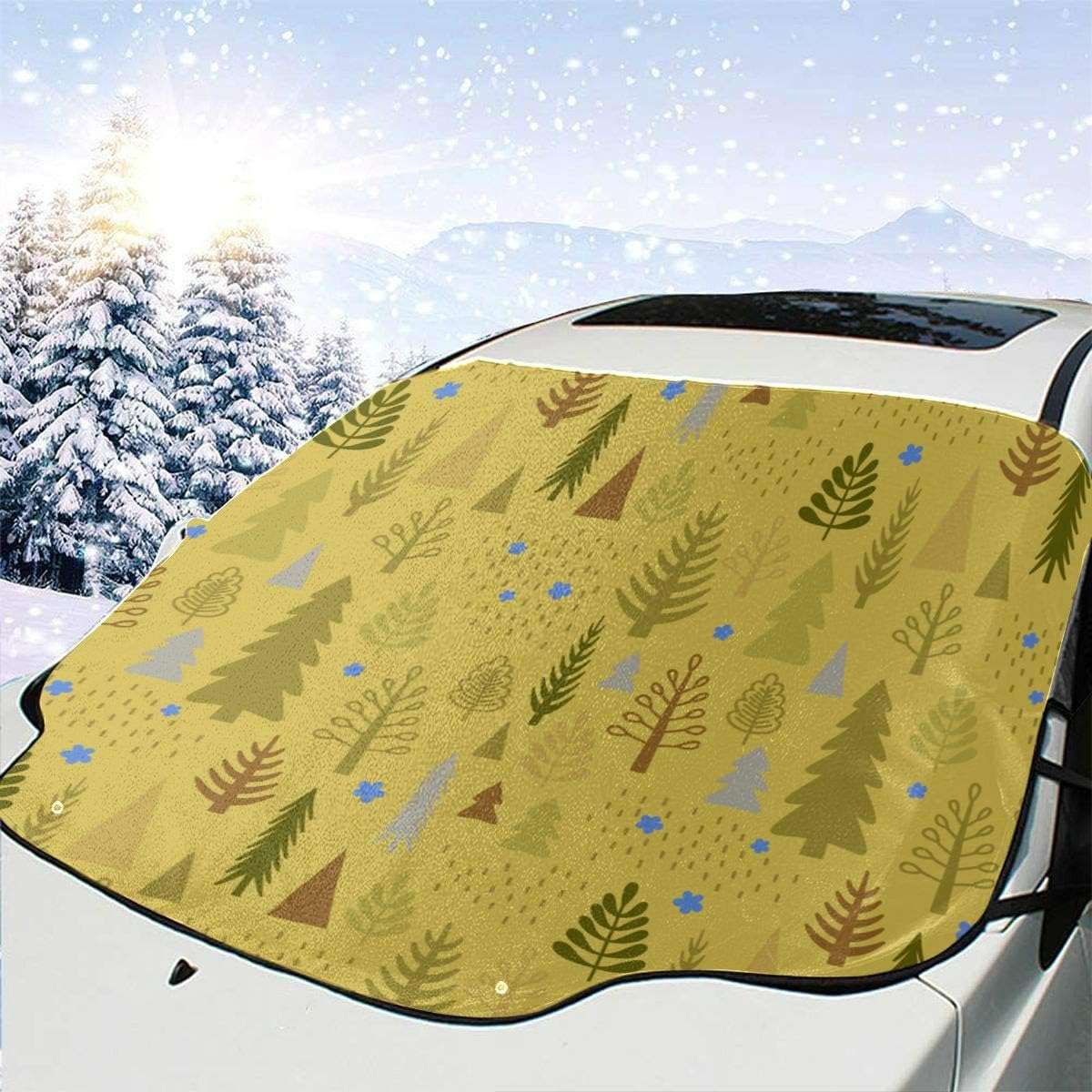 Car Windshield Covers Yellow Autumn Forest Maple Landscape