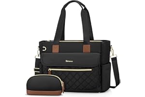 RAINSMORE Sac fourre-tout pour enseignant avec trousse à crayons - Sac pour ordinateur portable de 15,6" avec poche isotherme