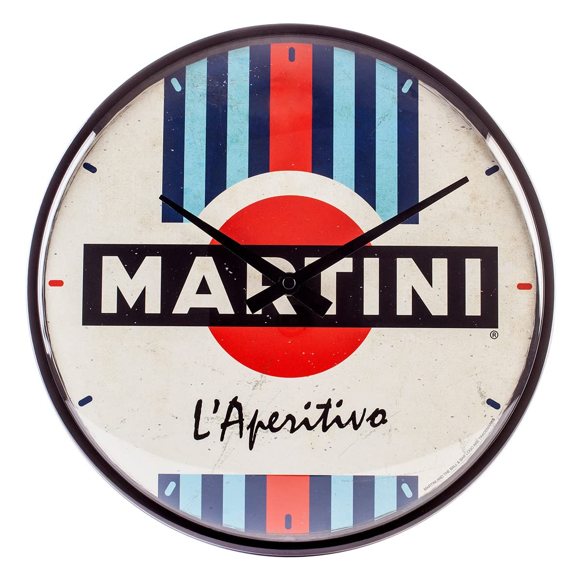 Nostalgic-Art 51205 Retro Wall Clock Martini - L'Aperitivo - Gift Idea for Cocktail Fans, Large Kitchen Clock, Vintage Design for Decoration, Diameter 31 cm