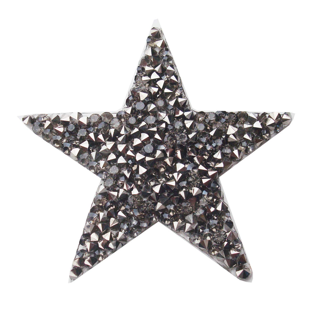 Sea Star Patches Embroidered Sticker Rhinestone Badge,Crystal Applique pack of 5 pieces (ash gray)