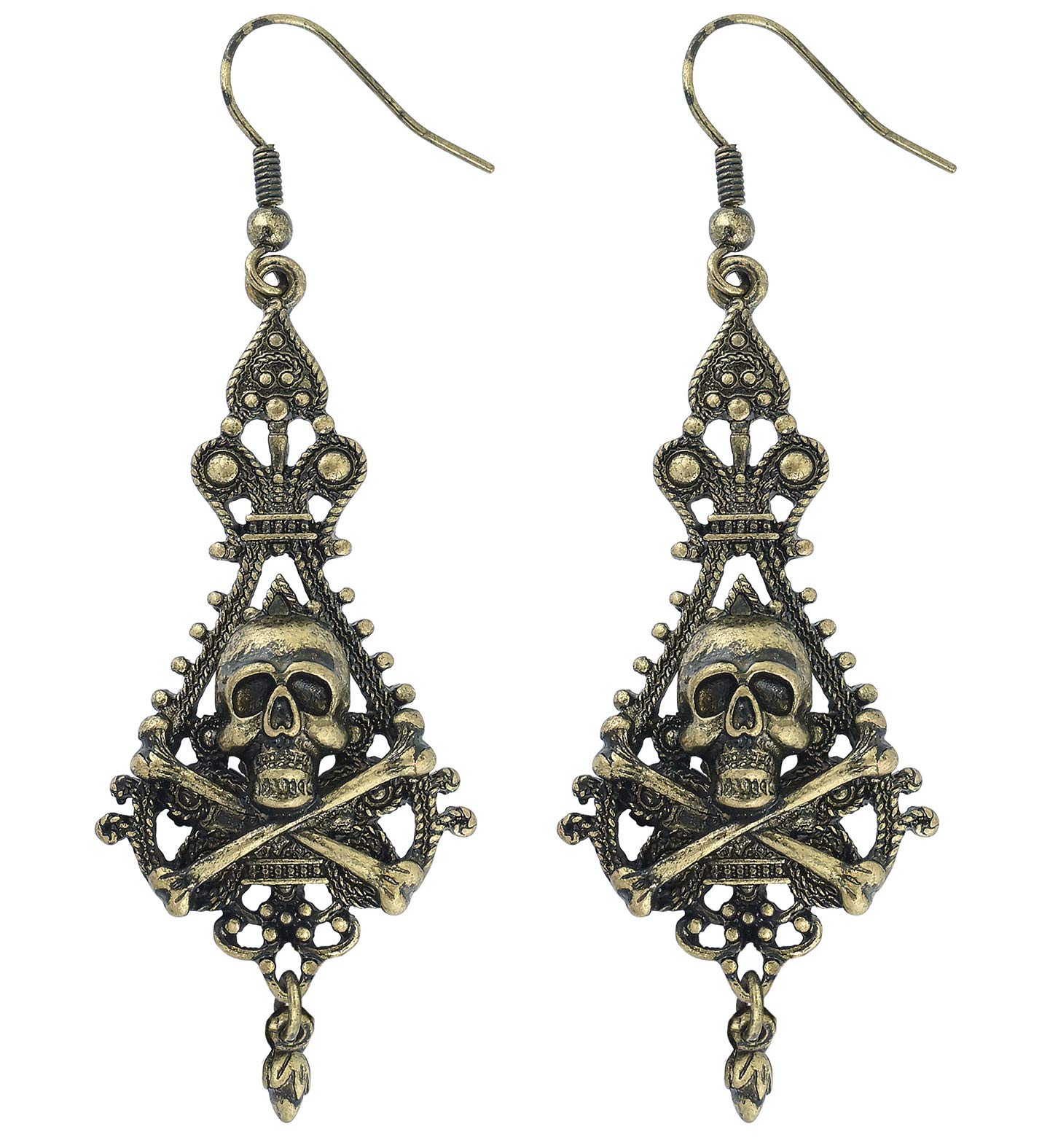 WIDMANN ? Pair of Earrings Skull and Bones Unisex-adult, vd-wdm46744, One Size